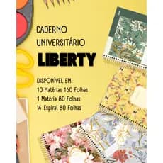 CADERNO UNIVERSITÁRIO JANDAIA LIBERTY-Escolha a Estampa