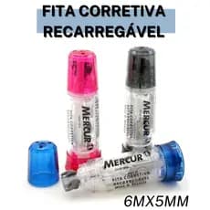 Fita Corretiva Recarregável Mercur- ESCOLHA A COR