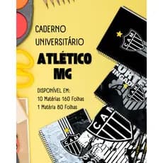 CADERNO UNIVERSITÁRIO CREDEAL ATLETICO MG-Escolha a Estampa