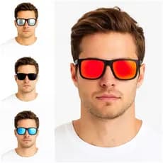 Óculos de Sol Masculino Retangular Para Presente Dia dos Pais