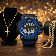 Relógio Esportivo A Prova d'água + Corrente Banhada a Ouro + Pulseira Original Na Promoção