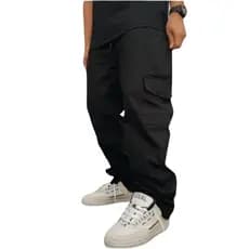 Calça Cargo Mesculino Masculina 6 Bolsos skate Larga Fechamento Cordão Outlet de fábrica