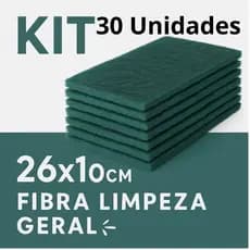 Kit Fibra Limpeza Geral Verde 26cm×10cm – Multiuso para Piso, Parede, Bancada