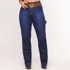 Calça Carpinteira Feminina Jeans Country com Elastano Rodeio Levanta Bumbum