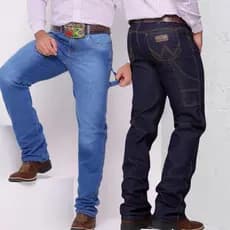 Kit 2 Calças Jeans Masculina Country Masculino Calça Carpinteira Com Elastano Tecido Grosso