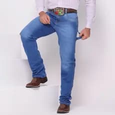 Calça Jeans Masculina Country Masculino Carpinteira Com Elastano Tecido Grosso