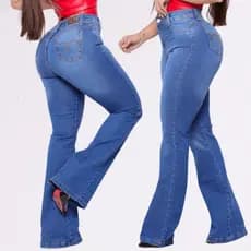 Calça Country de Rodeio Feminina Cintura Alta Com Lycra Cavalgada Montaria Sertanejo Pecuária Calça Jeans Feminina