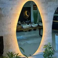 Espelho Orgânico Decorativo Lapidado Grande Cor da moldura Sem Moldura