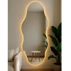 Espelho Grande Corpo Inteiro Com led Sala Quarto Organico