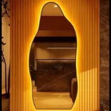 Espelho Grande Orgânico de Corpo Inteiro com Iluminação LED  Chão Quarto Sala Salão hall Luxo Promoção Lançamento