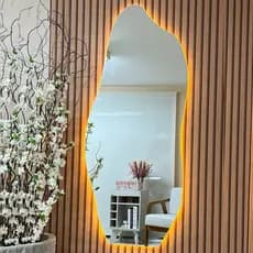 Espelho Orgânico Grande  de Corpo Inteiro com Iluminação LED  Chão Quarto Sala Salão hall Luxo Promoção Lançamento