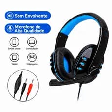 Headset Fone Gamer De Ouvido Com Microfone Para PC Computador Headphone Videogame Celular
