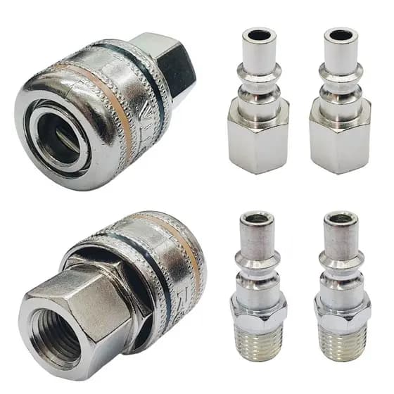 Engate Rápido Para Compressor 1/4 Npt Kit 6 Peças Conectores