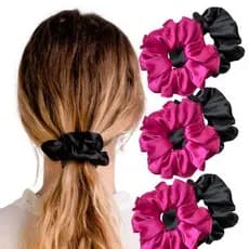 Xuxinha De Cetim Scrunchies Anti frizz Para Cabelo - Cores Sortidas - amarrador - cabelo