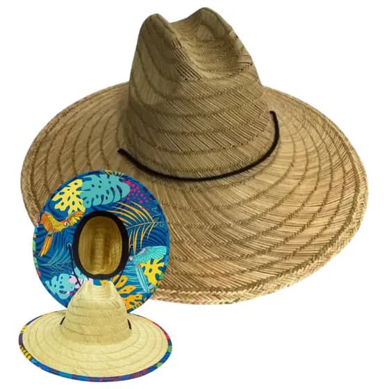 CHAPEU IMPORTADO PALHA DE BAMBU PRAIA  Unissex AUSTRALIANO ESTAMPADO ESCOLHA O SEU