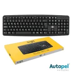 Teclado Bright USB Preto 0014 QWERTY Com Layout Português Brasil Notebook PC