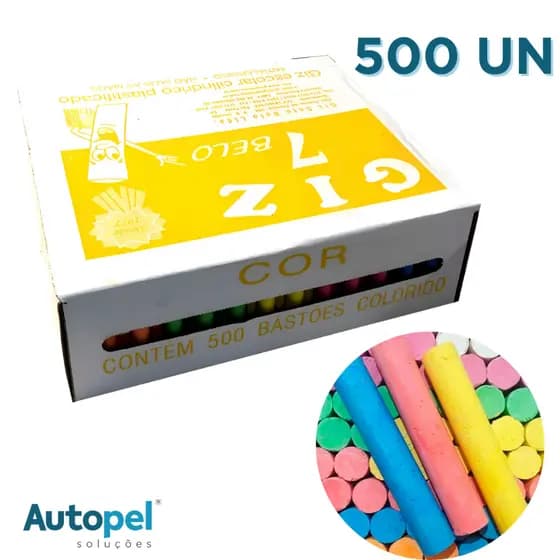 500 Un Giz De Lousa Colorido 5 Cores Escolar Antialérgico Plástificado Circular 7 Belo