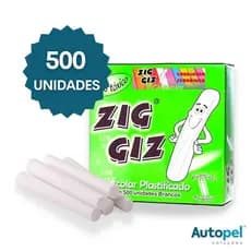 500 Unidades Giz Branco Plastificado Antialérgico Para Lousa ou Quadro