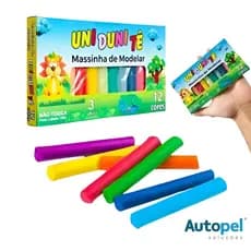 Massinha de Modelar Infantil 12 Cores Para Escola UniDuniTe