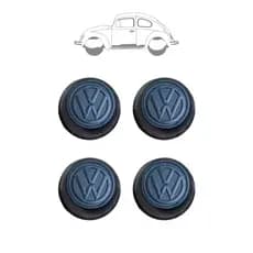 Jogo Calota Centro Copinho Fusca Brasilia Variant  Logo VW preto  aro 14 aro 15