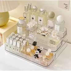 Expositor de Perfumes Cosméticos 3 Andares Multiuso Organizador Prateleira Diamante Acrílico Porta Maquiagem Beleza