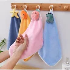 Toalhinha Infantil Naninha Toalha de Mão Rosto 30x30 Paninho de Bebê Lenço Pano Absorvente Prendedor com Alça Pendurar
