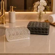 Saboneteira Luxo com Tampa Porta Sabonete Organizador para Banheiro Lavabo Decoração Moderna