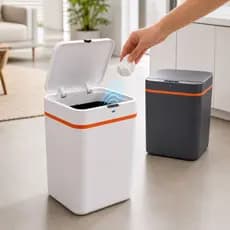 Lixeira com Sensor Inteligente 15 Litros Automática Banheiro Cozinha Escritório Carregamento c/ USB