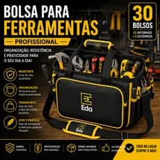 Bolsa para Ferramentas Profissional 30 Bolsos Lona Reforçada com Alça de Ombro Resistente