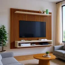 Painel 60 Polegadas Para TV Com Prateleira E Nicho Moderno Elegante Ideal Para Sala Quarto Espaçoso