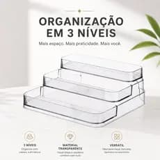 Expositor de Perfumes Cosméticos 3 Andares Multiuso Organizador Prateleira Diamante Porta Maquiagem