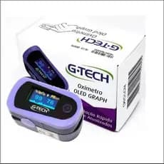 Oxímetro De Pulso O-Graph OLED G-Tech Oxiolcm Roxo Para Dedo OU Oximetro G-tech Led Azul Com Estojo
