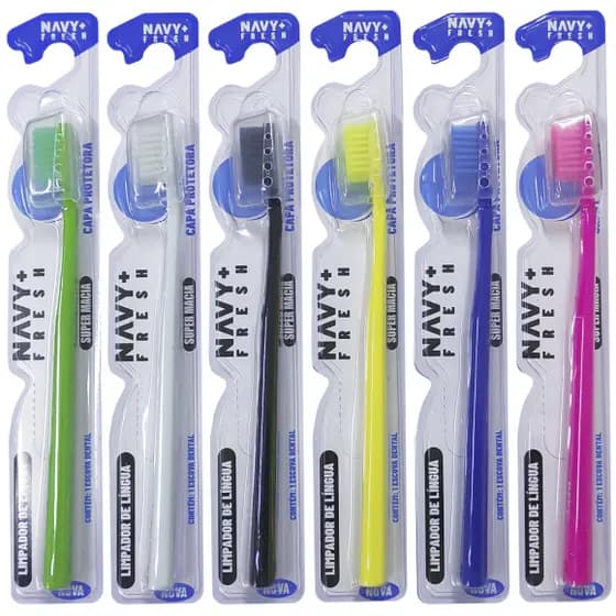 Escova Dental Ultra Macia Adulto com Capa Protetora Kits: 12UND / 24UND / 36UND / 48UND