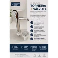 Torneira + válvula ( CROMADAS )