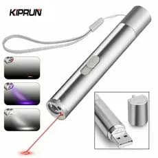 KIPRUN 3 Em 1 USB Luz Laser Recarregável De Ponto Vermelho Super Pointer Pen Cat Pet Toy Lanterna UV Vermelha