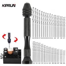 KIPRUN Mini Broca Manual De Micro Alumínio , 49 Peças , Com Mandril Sem Chave , HSS , Helicoidal , Perfuração De Madeira