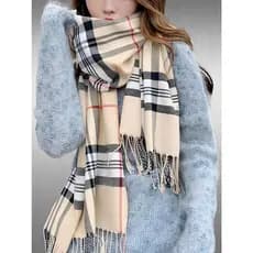 Lenço Cachecol Longo Feminino Xadrez Pashimina Sintética Melhores Presentes Inverno
