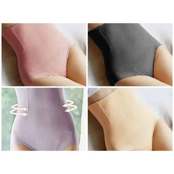 Calcinhas de compressão de cintura alta, calcinhas modeladoras de fio dental de camada dupla