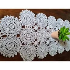 Trilho Caminho de MESA ARTESANAL ESPECIAL Crochê 1,70 m
