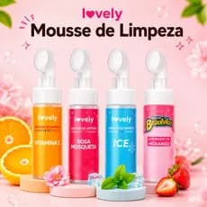 Sabonete Facial Lovely 150ml Mousse de Limpeza Com Escova Silicone Vegano