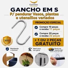 11 Ganchos para pendurar vasos e plantas, suporte p/ vaso de planta e multiuso.