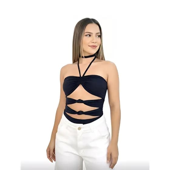 Body Nó 3 tiras amarração feminino