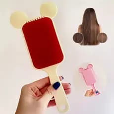Escova Raquete Orelhinha Flex Mickey Anti Frizz Para Desembaraçar Cabelos Cores sortidas