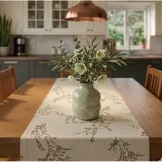 Trilho Caminho De Mesa 6 Cadeiras 0,45cm X 1,80M Percal Premium
