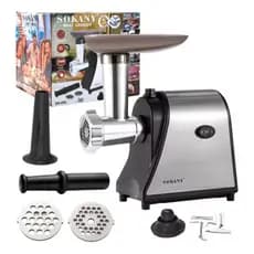 Máquina Moer Moedor De Carne Elétrico 500W-1500W Faz Linguiça Carne Frango 110V 220V