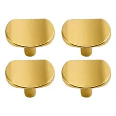Kit Puxador Ponto Retangular Fontana 35X30mm Para Gavetas De Móveis