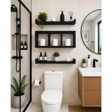 Kit Nicho banheiro  prateleiras 3 em 1 para banheiros salas quartos cozinhas elegante