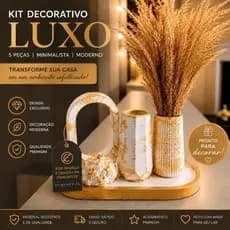 escultura decorativa luxo dourado em gesso concretize