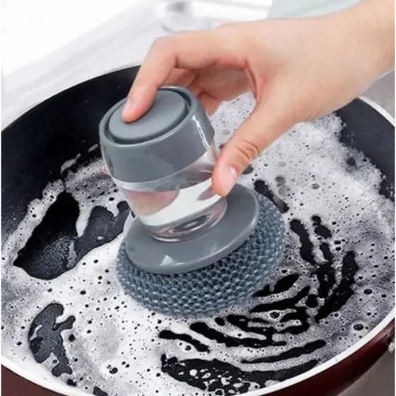 Escova De Aço Para Limpeza Esponja Panela Fogão Louça Cozinha Porta Detergente Sabão Dispenser Multiuso