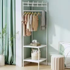 Cabideiro de Canto Guarda Roupa Arara Organizador Closet /Perfeita COR PRETO/BRANCO